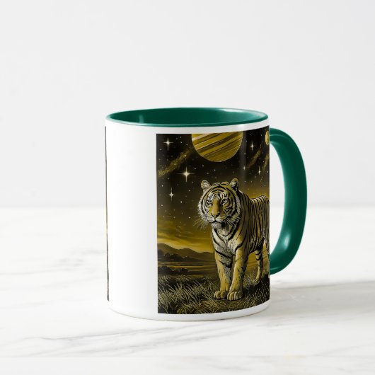 Mug image monochrome tigre puissant.. マグカップ (正面右)
