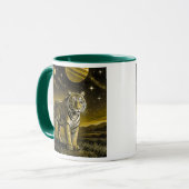 Mug image monochrome tigre puissant.. マグカップ (正面左)