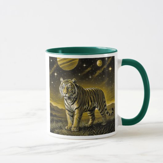 Mug image monochrome tigre puissant.. マグカップ (右)