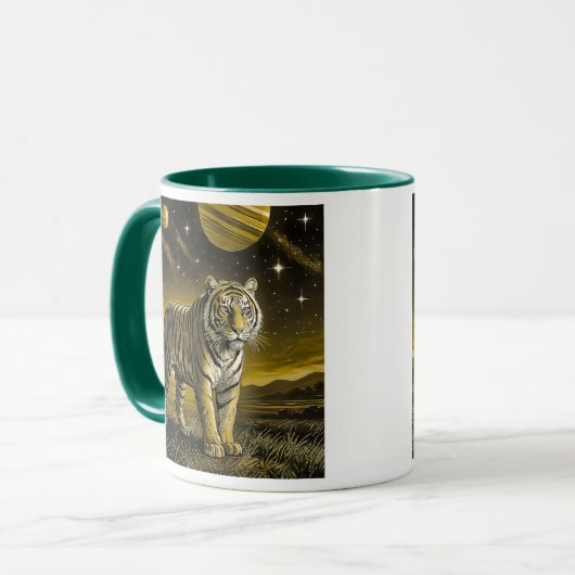 Mug image monochrome tigre puissant.. マグカップ (正面左)