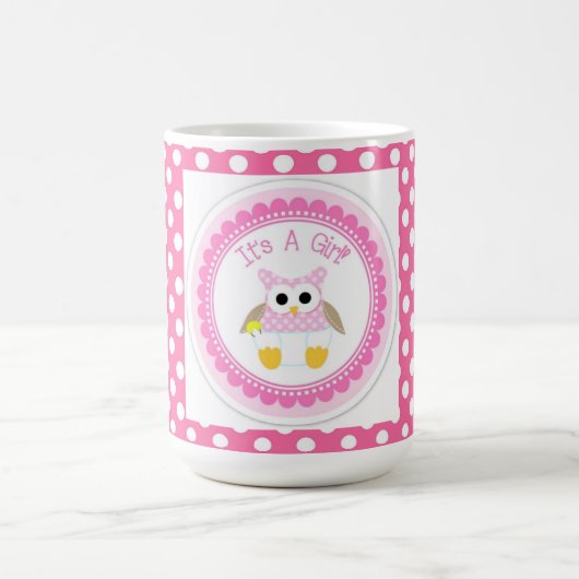 Mug/Itはピンクの水玉模様を持つ女の子です コーヒーマグカップ (中央)