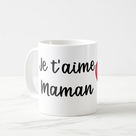 Mug Je t'aime Maman コーヒーマグカップ (正面左)
