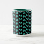 MUG Jimette Design papillon turquoise sur noir マグカップ (中央)