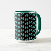 MUG Jimette Design papillon turquoise sur noir マグカップ (正面右)