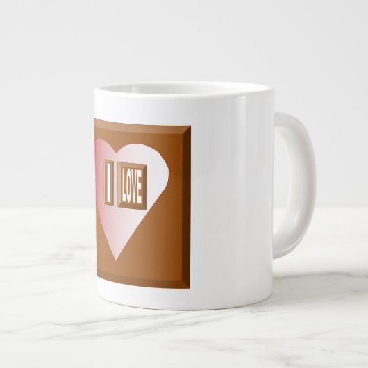 MUG JUMBO BLANCHE I LOVE CHOCOLAT ジャンボコーヒーマグカップ (正面右)