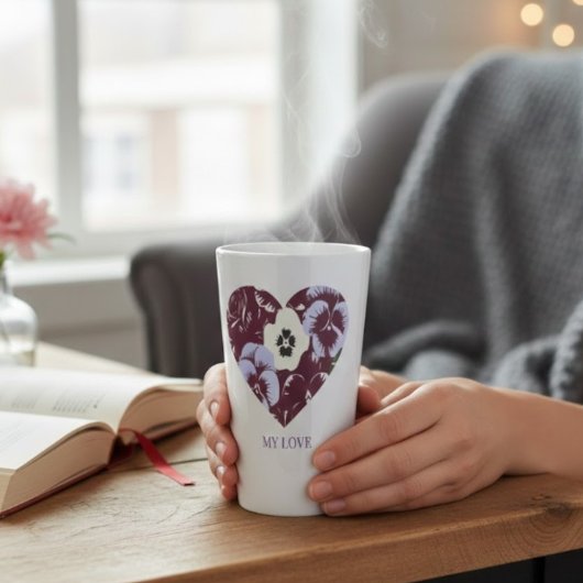 Mug Latte Édition My Love – Cœur Violet カフェラテマグ