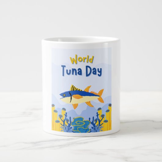 Mug logo world tuna day  ジャンボコーヒーマグカップ (正面)