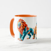 Mug lumineux avec deux lions magnifiques. マグカップ (正面左)