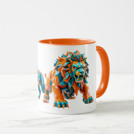 Mug lumineux avec deux lions magnifiques. マグカップ