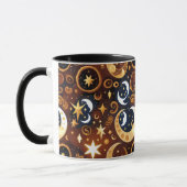 Mug – Luxury Golden Ochre Celestial Moon マグカップ (左)