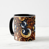 Mug – Luxury Golden Ochre Celestial Moon マグカップ (正面左)