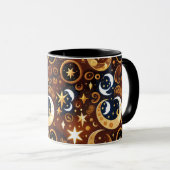 Mug – Luxury Golden Ochre Celestial Moon マグカップ (正面右)