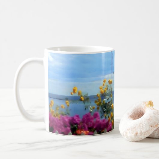 Mug Mackinac Island lighthouse scene  コーヒーマグカップ (ドーナツ)