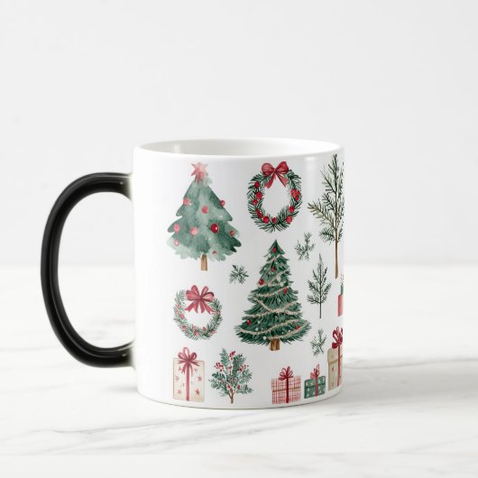 Mug Magic Festive Vintage Christmas モーフィングマグカップ (左)