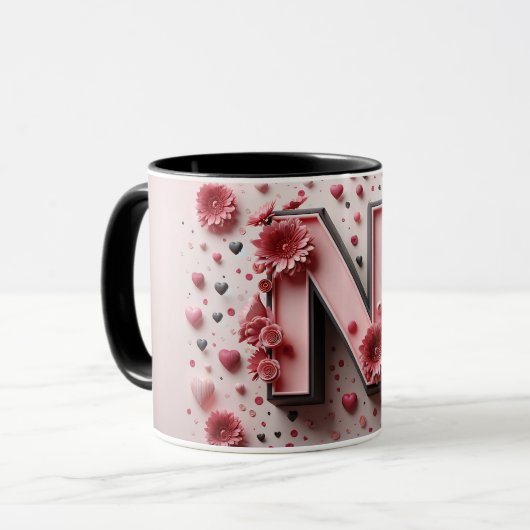 Mug Magic N Valentine Alphabet 3D マグカップ (正面左)