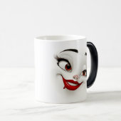 Mug Magic Sarcastic Women Face with Red Lips モーフィングマグカップ (正面右)