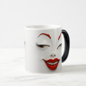 Mug Magic Sarcastic Women Face with Red Lips モーフィングマグカップ (正面右)