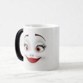Mug Magic Sarcastic Women Face with Red Lips モーフィングマグカップ (正面左)