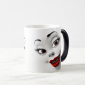 Mug Magic Sarcastic Women Face with Red Lips モーフィングマグカップ (正面右)