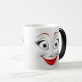 Mug Magic Sarcastic Women Face with Red Lips モーフィングマグカップ (正面右)