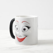Mug Magic Sarcastic Women Face with Red Lips モーフィングマグカップ (正面左)