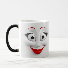 Mug Magic Sarcastic Women Face with Red Lips モーフィングマグカップ