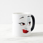 Mug Magic Sarcastic Women Face with Red Lips モーフィングマグカップ (正面右)