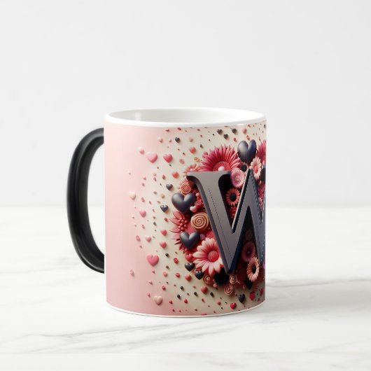 Mug Magic W Valentine Alphabet 3D モーフィングマグカップ (正面左)