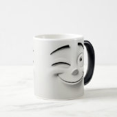 Mug Magic Winking Cartoon Face 3D モーフィングマグカップ (正面右)