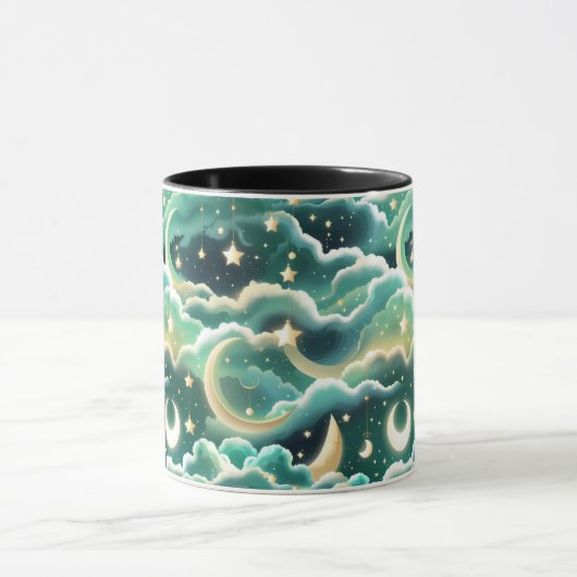 Mug - Mint Green Celestial Moon マグカップ (中央)