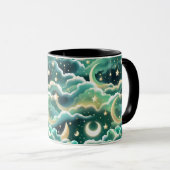 Mug - Mint Green Celestial Moon マグカップ (正面右)