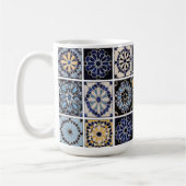 Mug - Moroccan Zellige Mosaic Navy Mustard Tile コーヒーマグカップ (左)