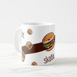 Mug motif burger kawaii "eat skate repeat" コーヒーマグカップ