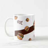 Mug motif burger kawaii "eat skate repeat" コーヒーマグカップ (左)
