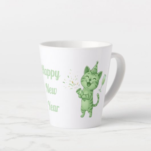 Mug new year gift party カフェラテマグ (右アングル)