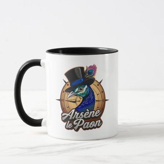 Mug noir "Arsène le Paon" マグカップ (左)