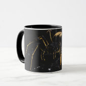 Mug Noir et Or Araignée Mystique et Toile de Rosé マグカップ (正面左)