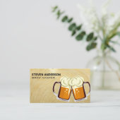 Mug of Beersロゴ | 木目名刺 名刺 (スタンド正面)