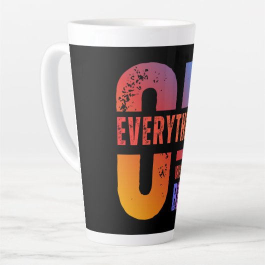 Mug of Motivation, Positive Vibes in Every Sip カフェラテマグ (左アングル)