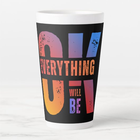 Mug of Motivation, Positive Vibes in Every Sip カフェラテマグ (正面)