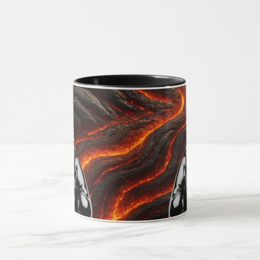 Mug panthère noire devant champ de lave マグカップ (中央)