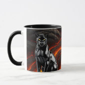 Mug panthère noire devant champ de lave マグカップ (左)