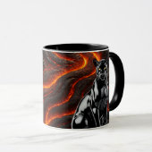 Mug panthère noire devant champ de lave マグカップ (正面右)
