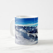 Mug peinture sommet montagne neige コーヒーマグカップ (正面左)