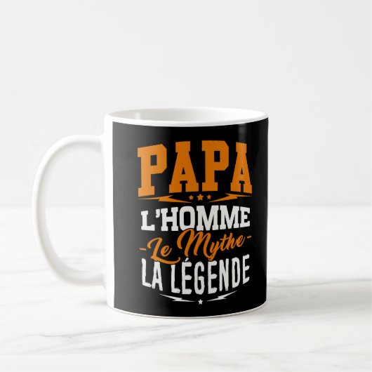 Mug Père - Papa, l'Homme, le Mythe, la Légende コーヒーマグカップ (左)