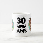Mug personnalisé 30ème anniversaire 2 photos préno コーヒーマグカップ (中央)