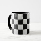 Mug personnalisé noir et blanc brillant. マグカップ (正面左)
