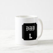 Mug Personnalisé Papa– Initiale Vintage コーヒーマグカップ (正面右)