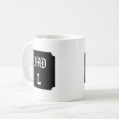 Mug Personnalisé Papa– Initiale Vintage コーヒーマグカップ (正面左)