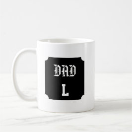Mug Personnalisé Papa– Initiale Vintage コーヒーマグカップ